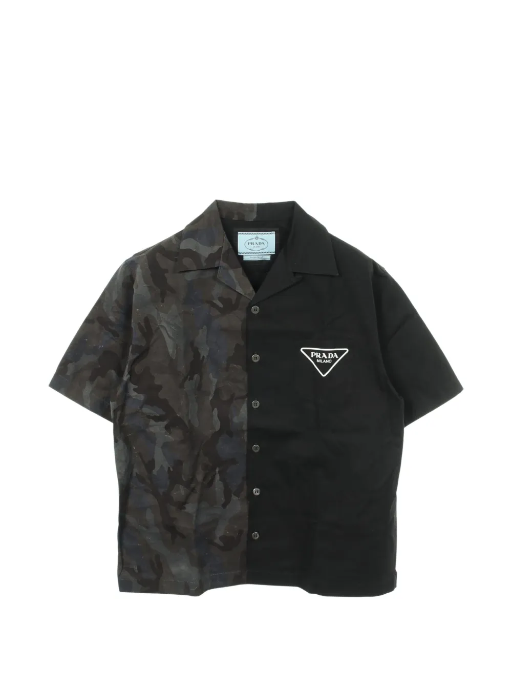 Prada Pre-Owned Double Match camouflage-print shirt - Blu