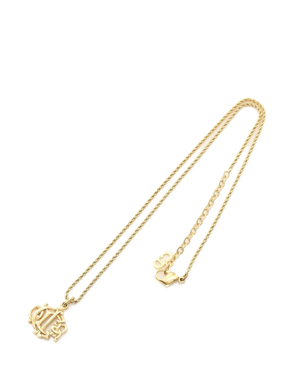 Christian Dior Pre-Owned 2010s Emblem logo necklace - Oro
