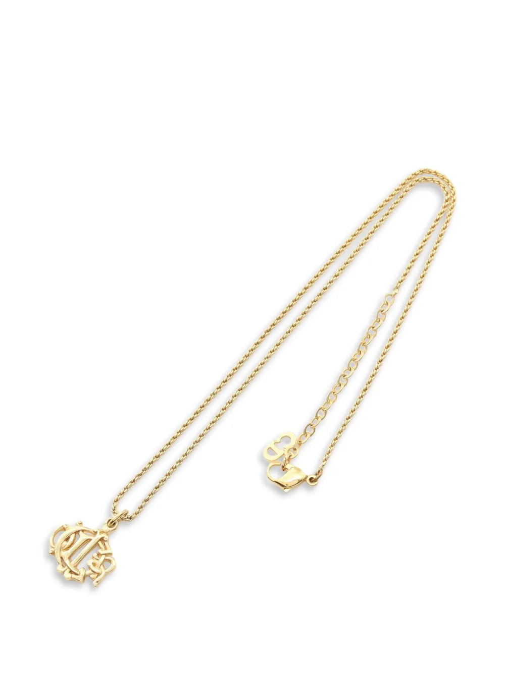 Christian Dior Pre-Owned 2010s Emblem logo necklace - Oro