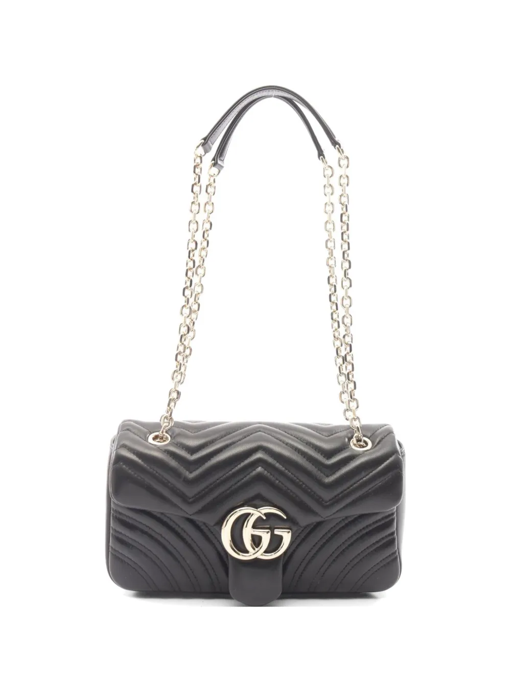 Gucci Pre-Owned 2020s medium GG Marmont chain shoulder bag - Nero