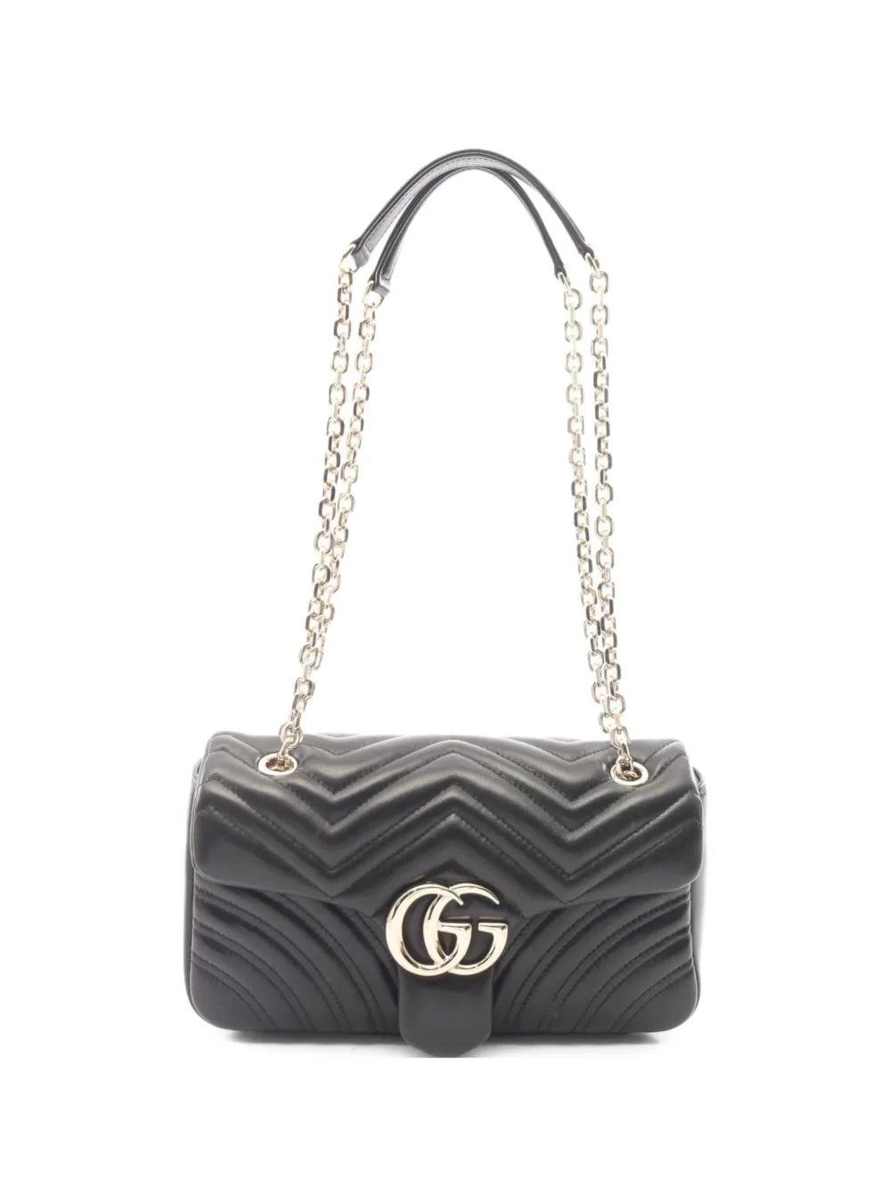 Gucci Pre-Owned 2020s medium GG Marmont chain shoulder bag - Nero