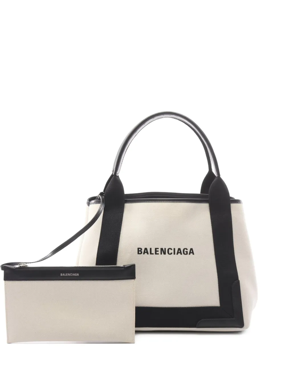 Balenciaga Pre-Owned 2010s S Navy Cabas canvas tote bag - Toni neutri