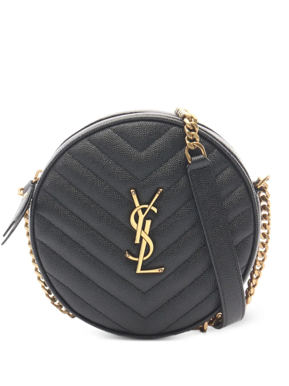 Saint Laurent Pre-Owned Vinyl quilted leather cross body bag - Nero
