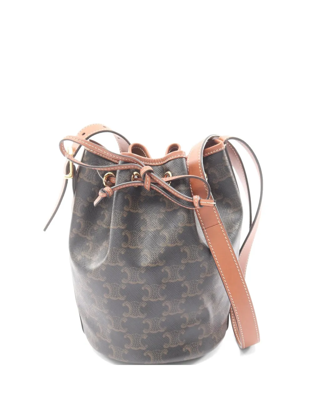 Celine Pre-Owned 2000s small Triomphe bucket bag - Marrone