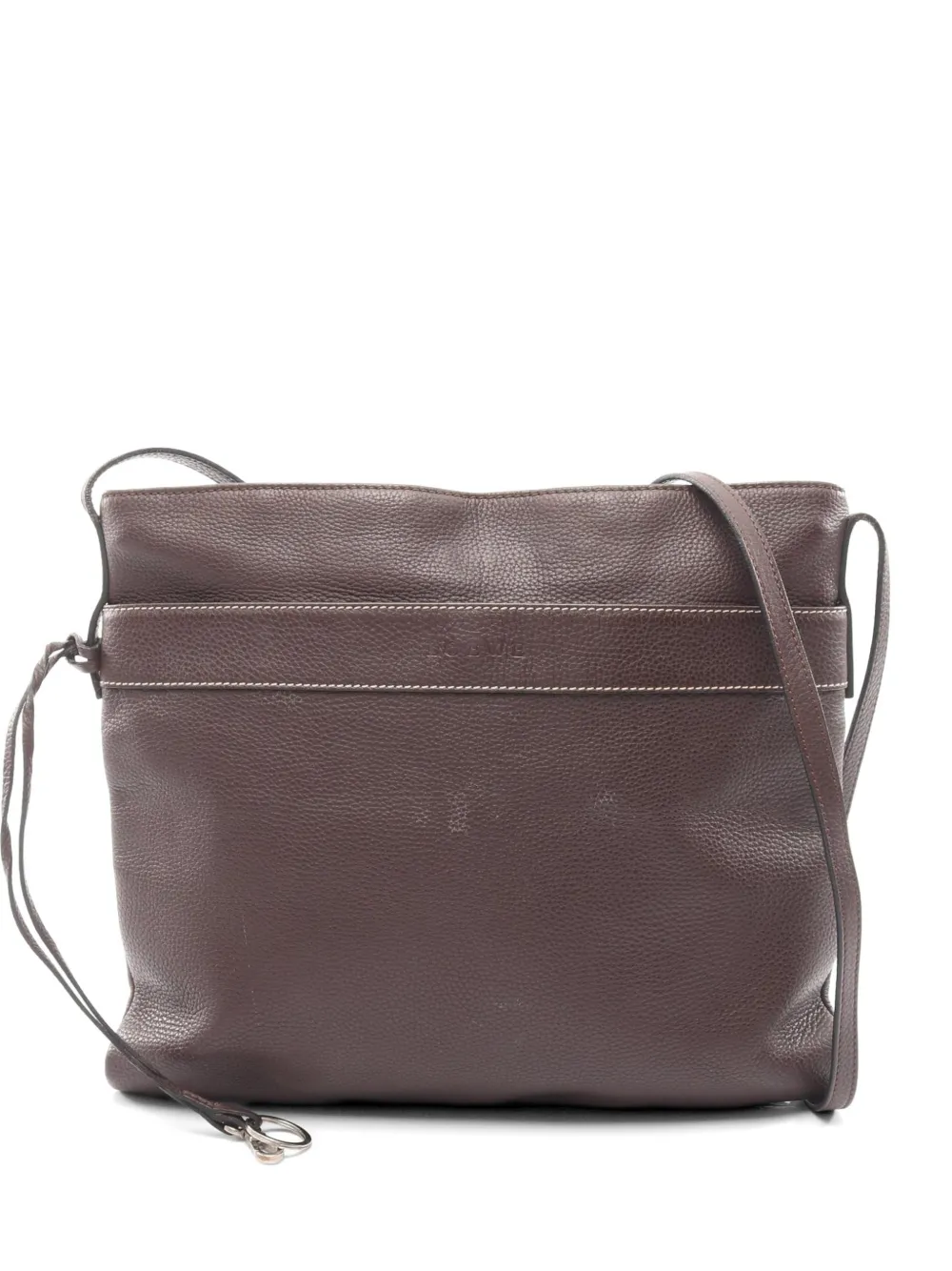 Loewe Pre-Owned 2000s grained leather shoulder bag - Brown