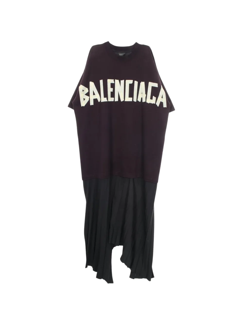 Balenciaga Pre-Owned 2010s logo-print pleated dress - Violett