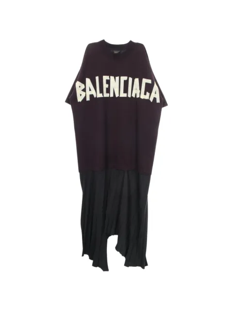 Balenciaga Pre-Owned 2010s logo-print pleated dress