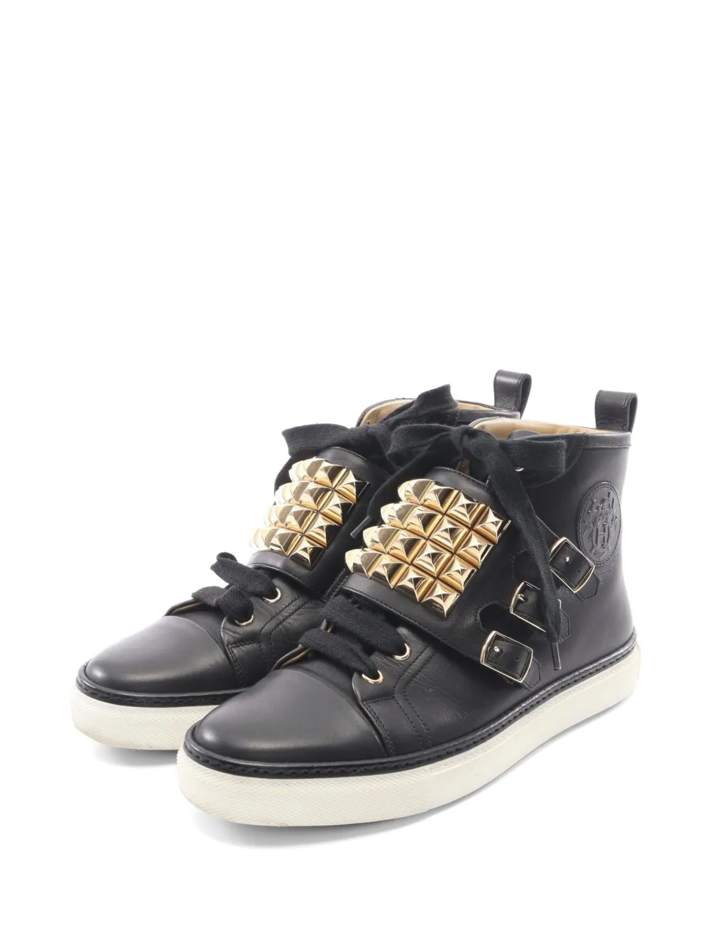 Hermès Pre-Owned 2010s Lenox Corridian leather sneakers - Nero