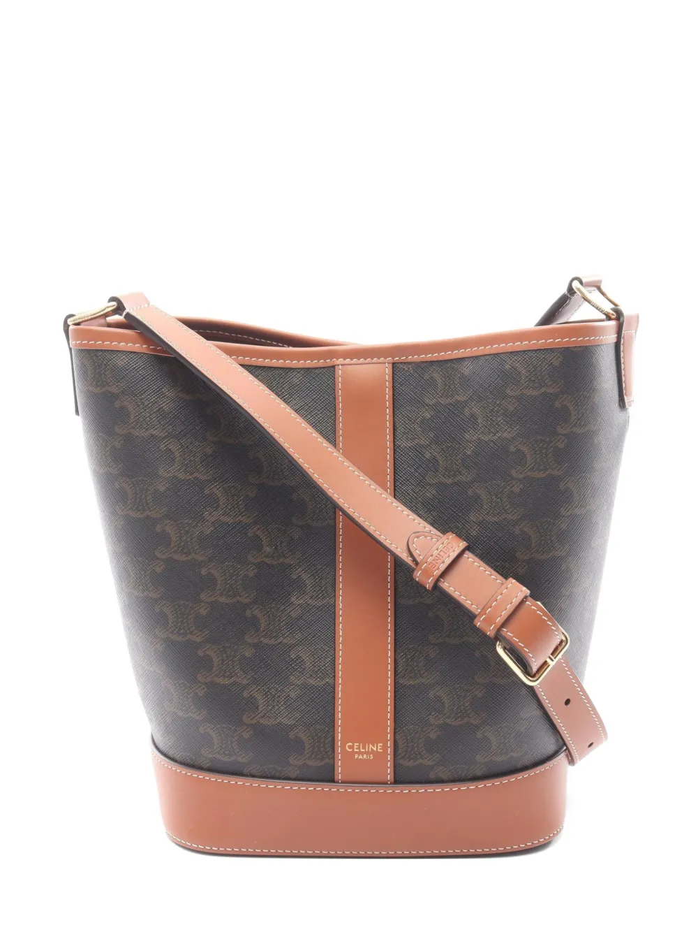 Celine Pre-Owned Triomphe small bucket shoulder bag - Marrone