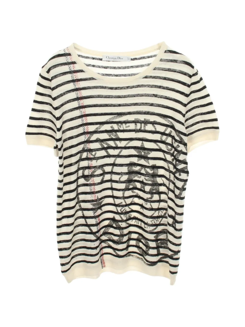 Christian Dior Pre-Owned 2010s L'Union Fait La Force striped sweater - Black