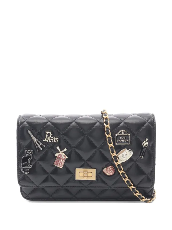 CHANEL Pre-Owned 2018 2.55 マトラッセ ミニバッグ | ブラック