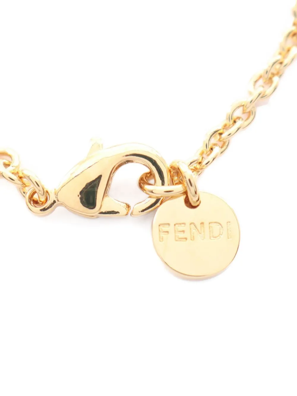 Fendi Pre-owned 2020s Forever Rhinestone-embellished Bracelet in Gold, view 2