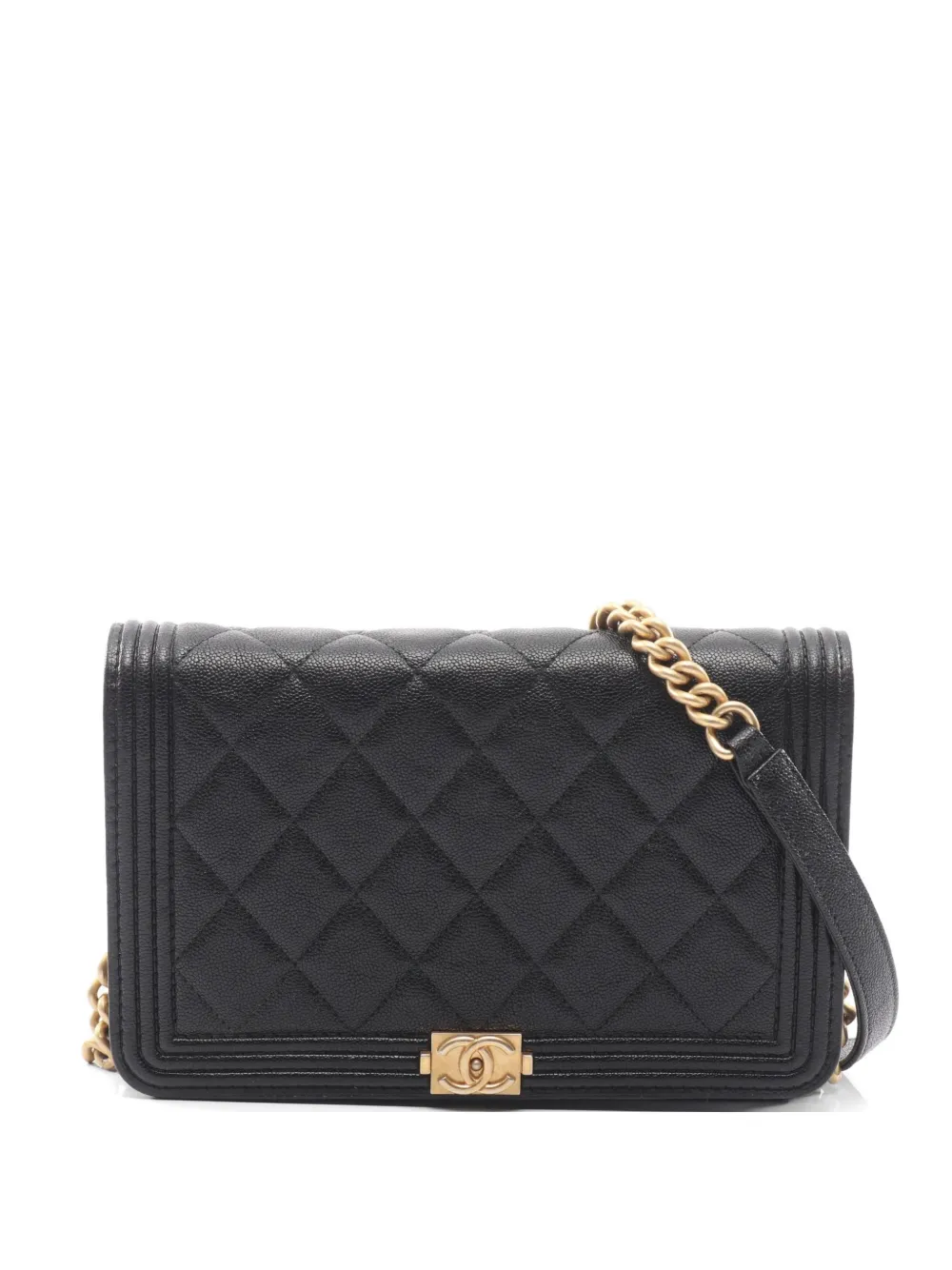 CHANEL Pre-Owned 2018-2019 Boy Chanel wallet on chain - Nero
