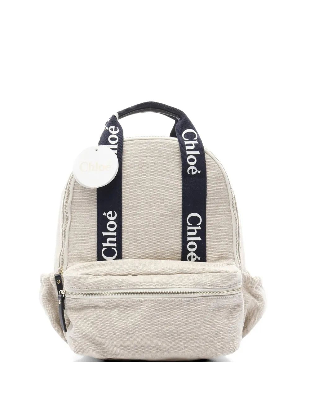 Chloé Pre-Owned canvas logo-strap backpack - Toni neutri
