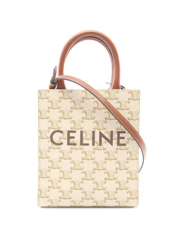 Celine Pre-owned 2010s Triomphe Handbag in Neutrals