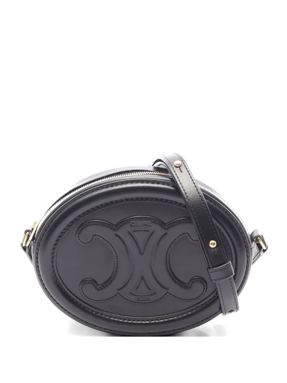 Celine Pre-Owned 2000s Triomphe Oval mini bag - Nero