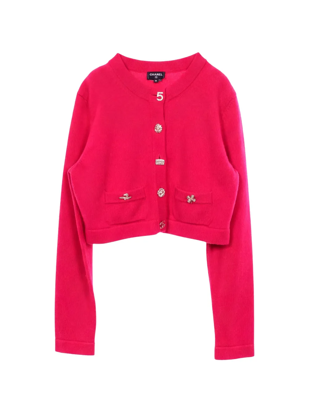 CHANEL Pre-Owned 1986-1988 Icon Button cropped cardigan - Rosa