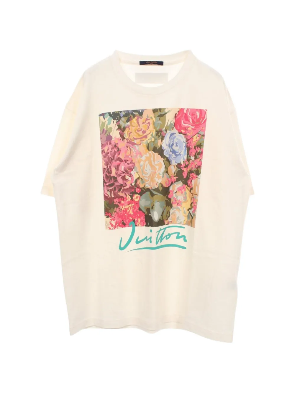 Louis Vuitton Pre-Owned flower-print cotton T-shirt - Toni neutri