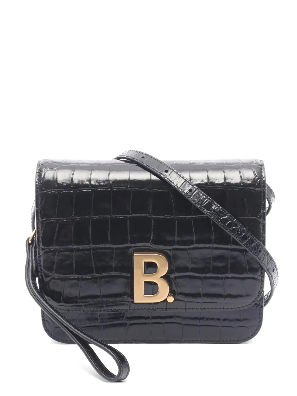 Balenciaga Pre-Owned 2010s B. croc-embossed cross body mini bag - Nero