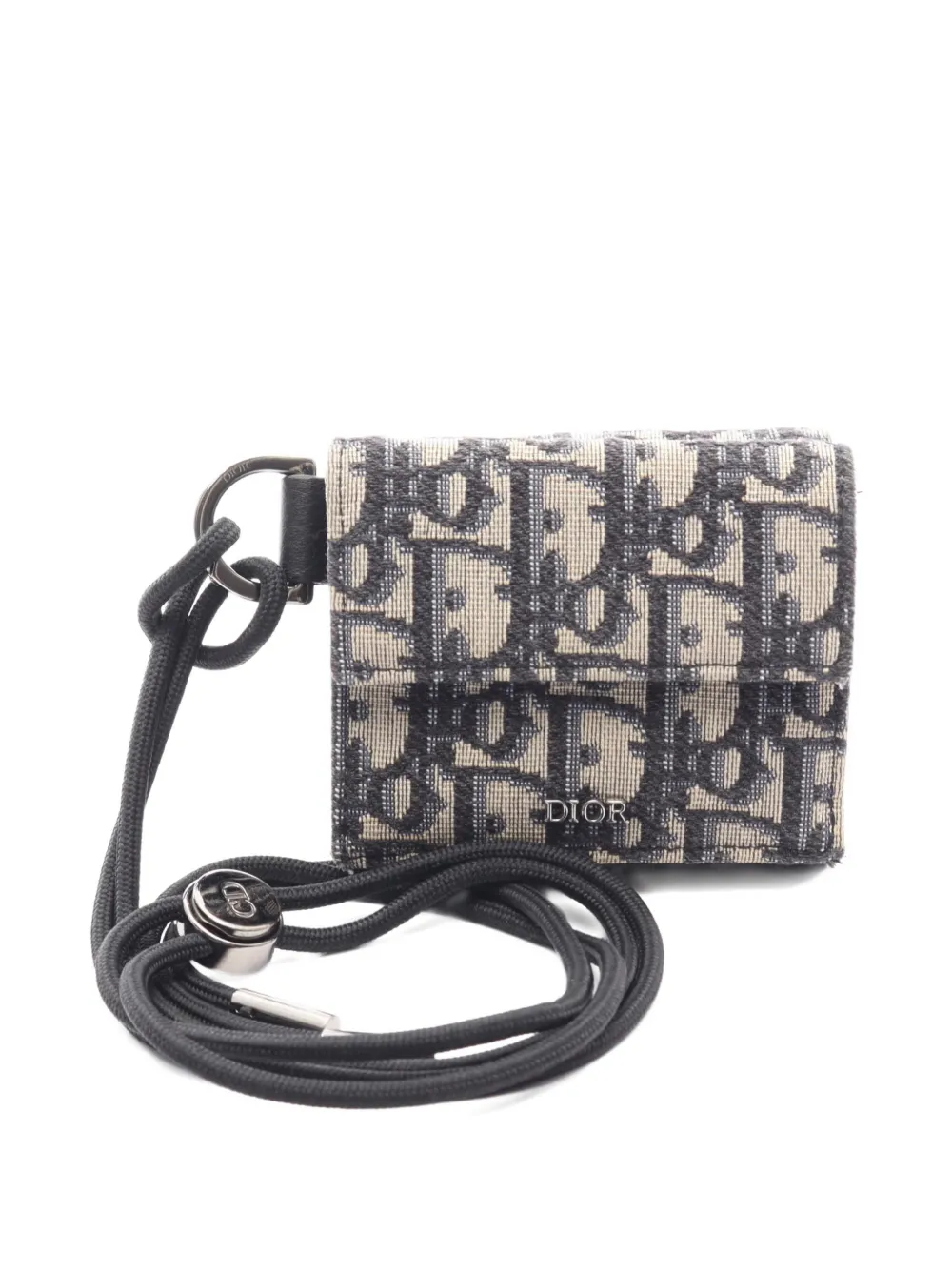 Christian Dior Pre-Owned 2010s Oblique-jacquard trifold wallet - Neutrals
