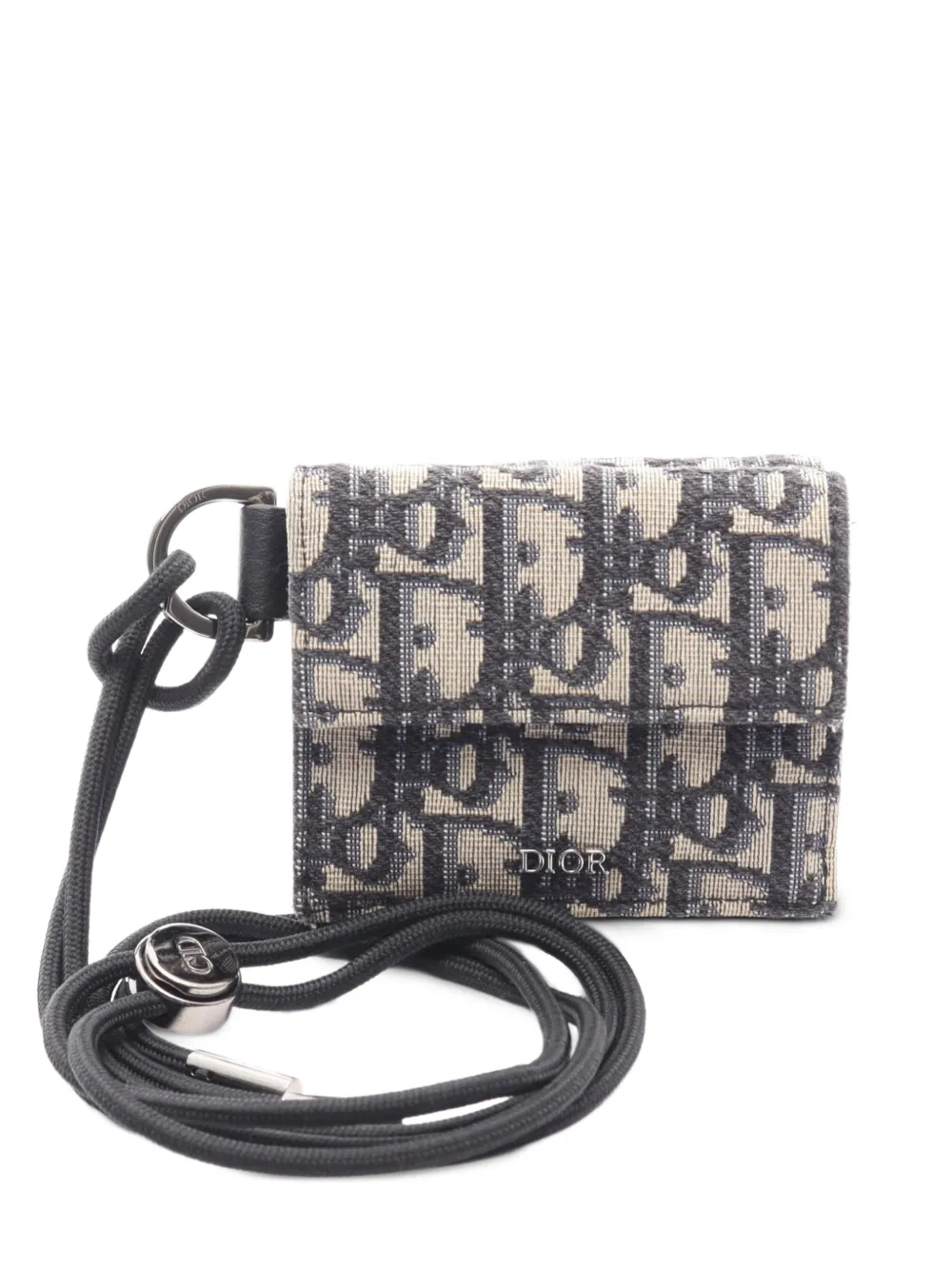 Christian Dior Pre-Owned 2010s Oblique-jacquard trifold wallet - Neutrals