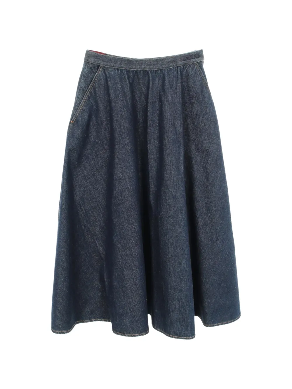 Gucci Pre-Owned 2010s logo-embroidered flared skirt - Blu