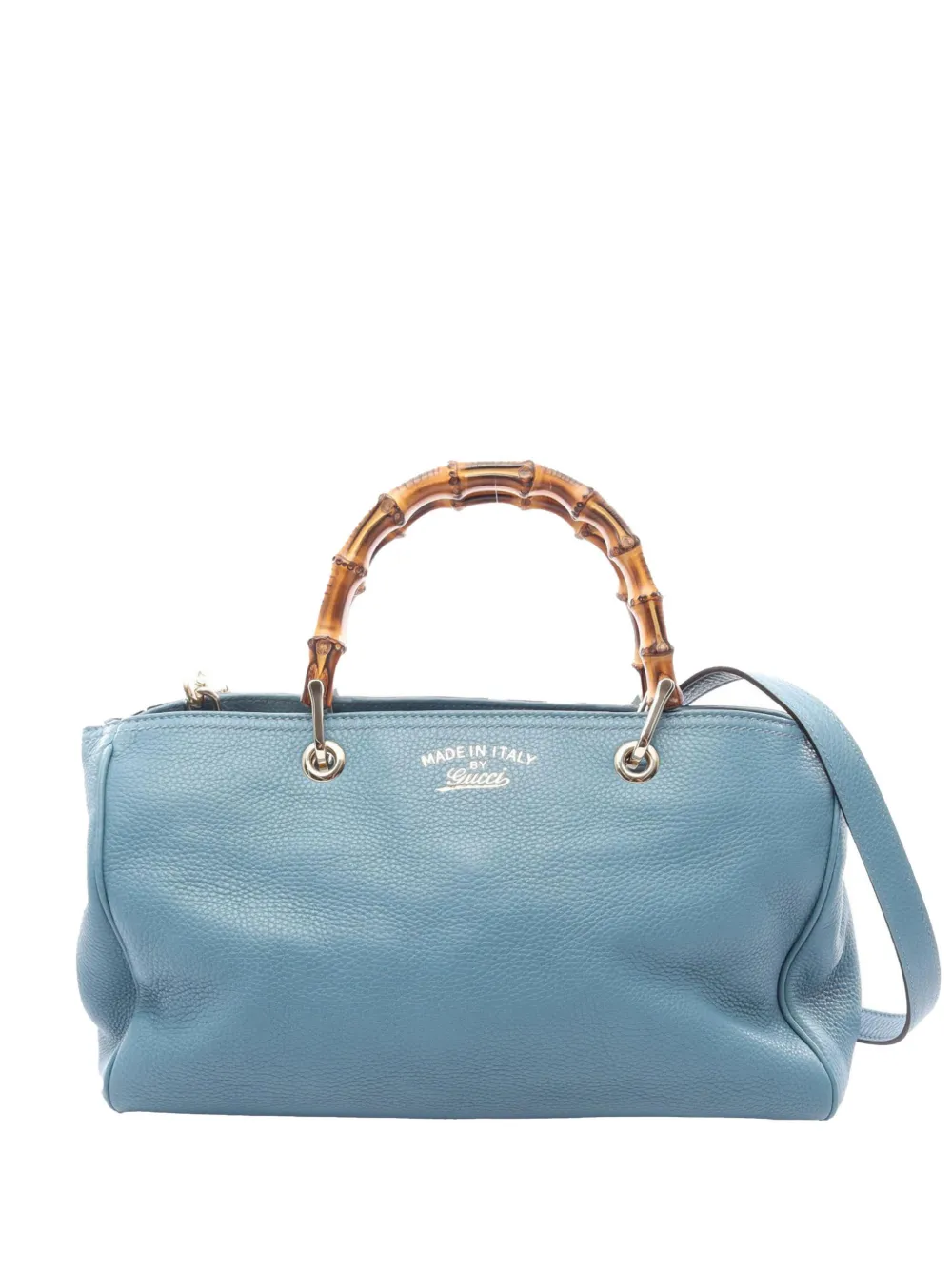 Gucci Pre-Owned 2016-2026 Medium Calfskin Bamboo Shopper satchel - Blu