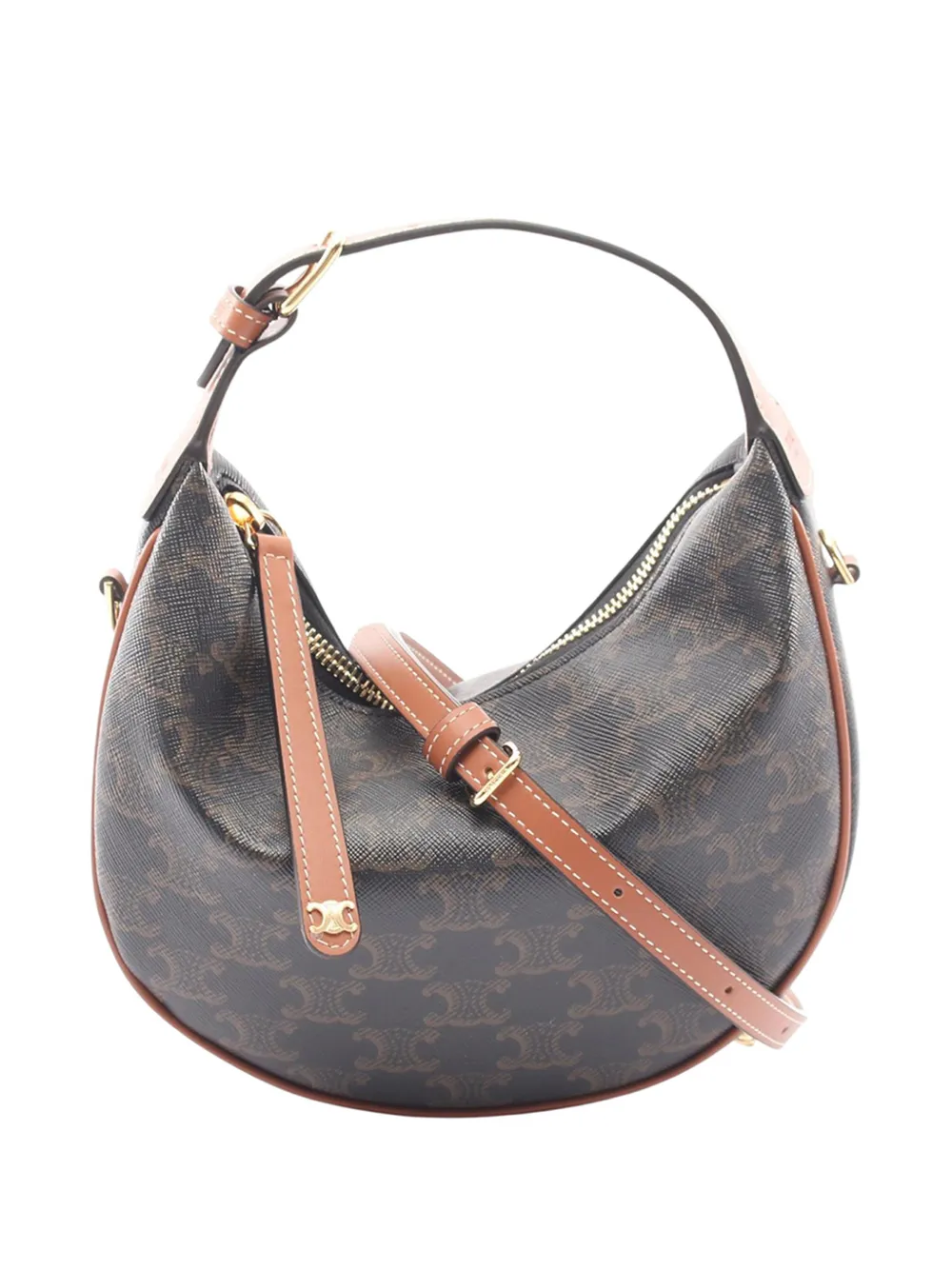 Celine Pre-Owned 2010-2026 Teen Lulu In Triomphe Coated Canvas satchel - Marrone