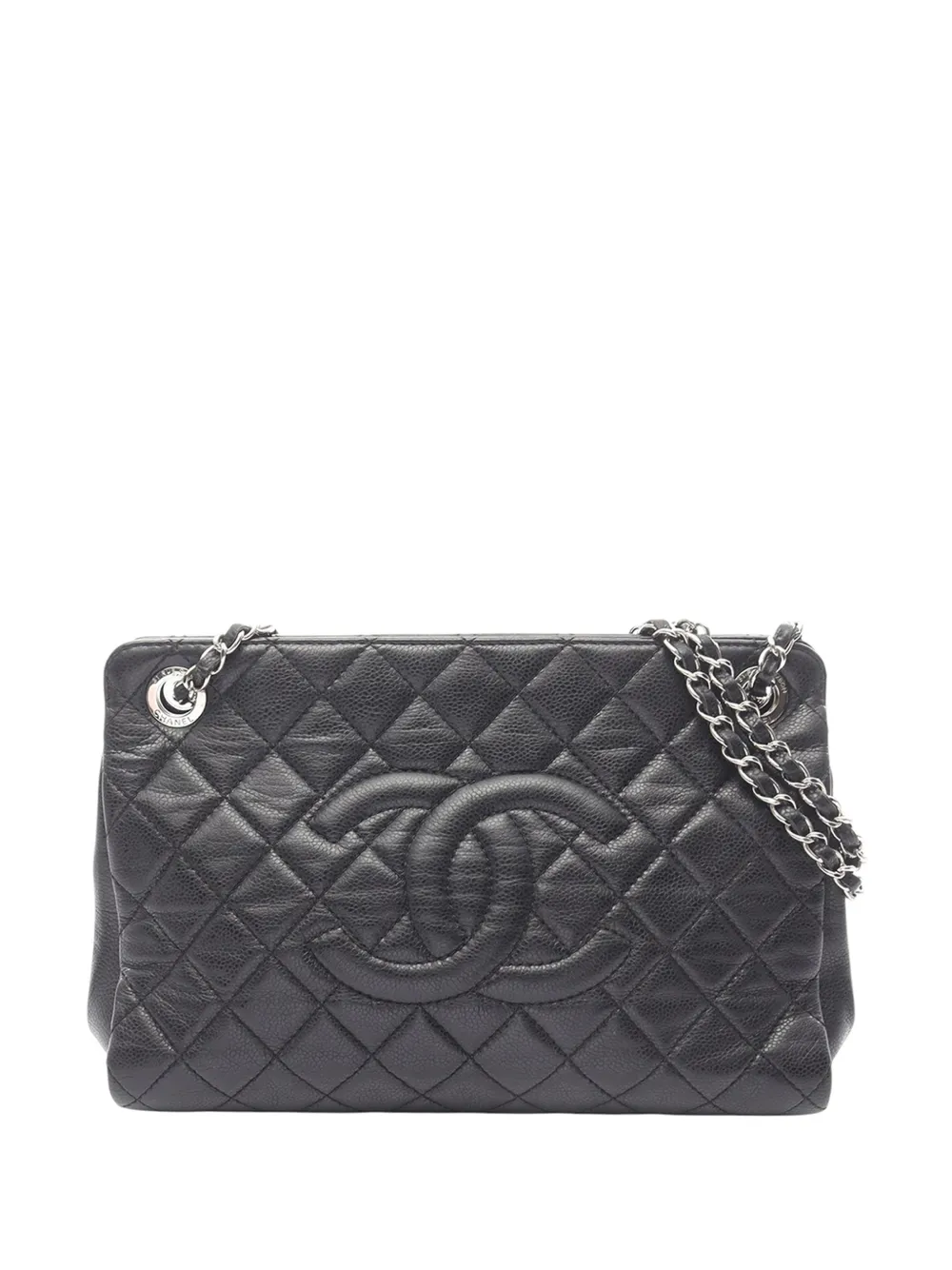 CHANEL Pre-Owned 2012-2013 CC Quilted Caviar Timeless Soft Shopper tote bag - Nero