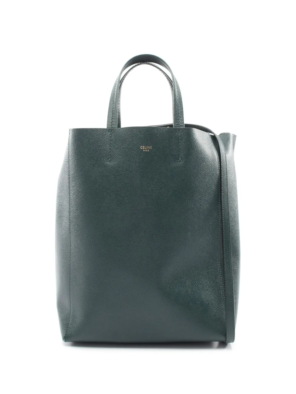 Celine Pre-Owned 2010-2026 Small Grained Calfskin Vertical Cabas Satchel tote bag - Green