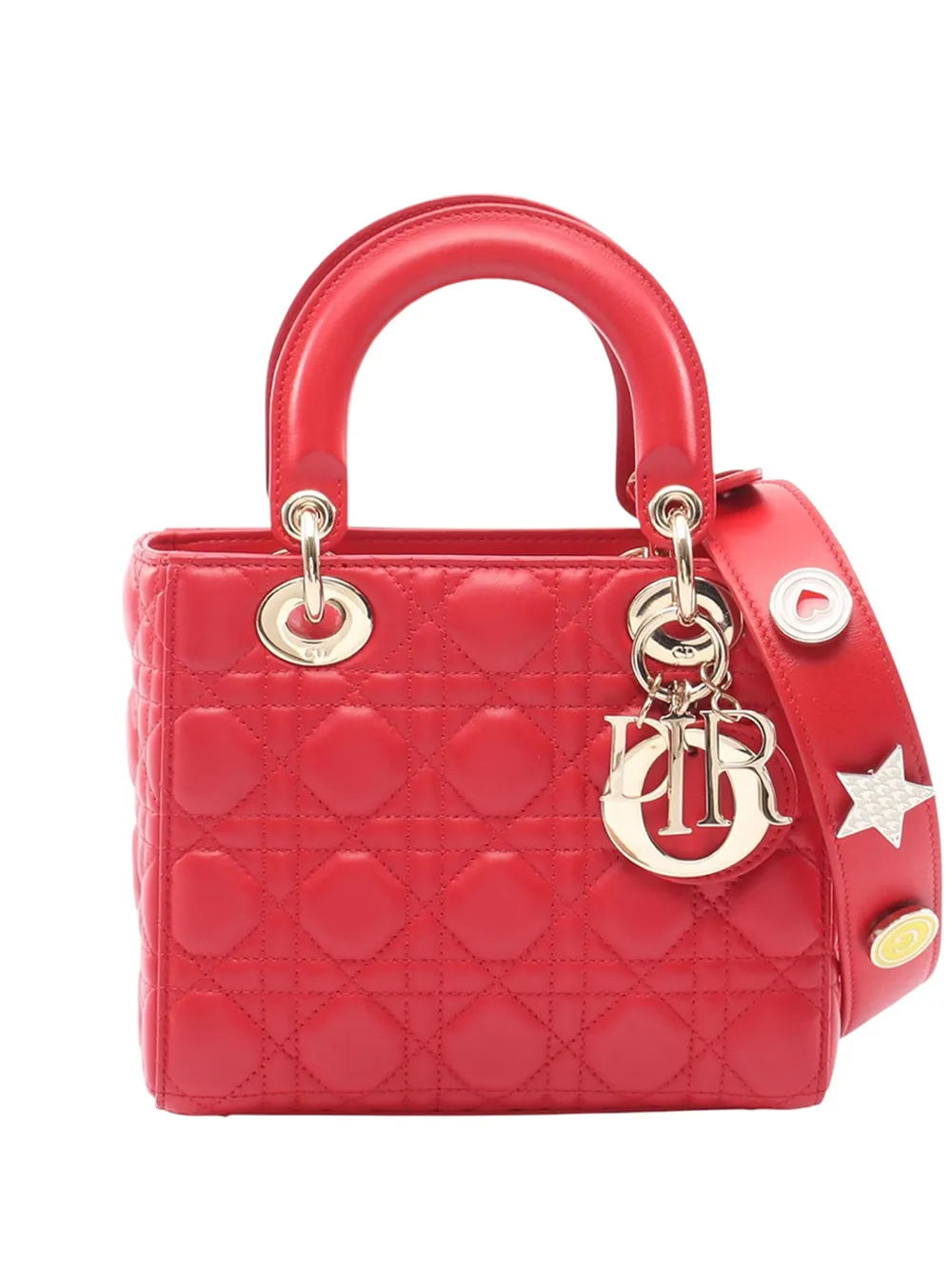 Christian Dior Pre-Owned 2010-2026 Small Calfskin Cannage My ABCDior Lady Dior satchel - Rosso