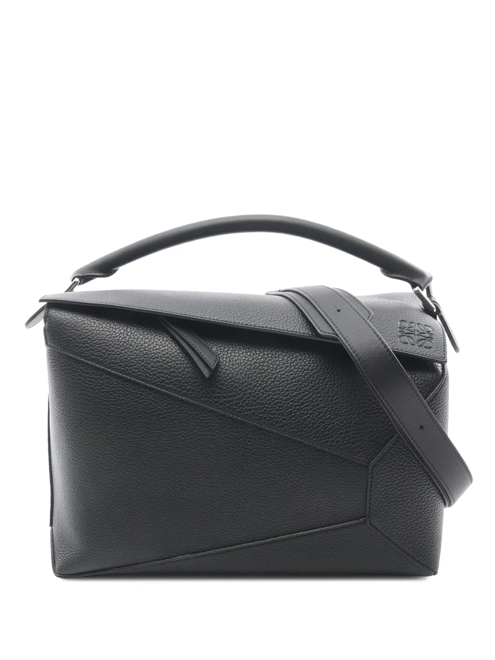 Loewe Pre-Owned 2010-2026 Large Calfskin Puzzle Edge satchel - Nero