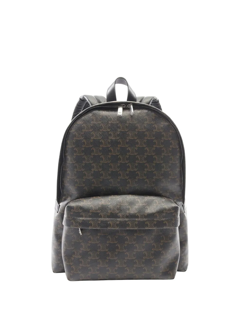 Pre-owned Celine 2010-2026 Medium Triomphe Coated Canvas Backpack In Brown