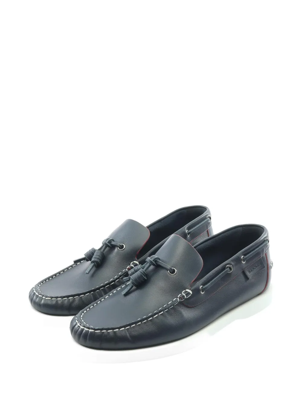 Pre-owned Hermes 2010s Leather Loafers In Blue