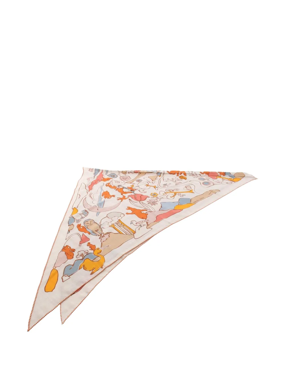Hermès Pre-Owned Mille et Un Lapins scarf - Nude