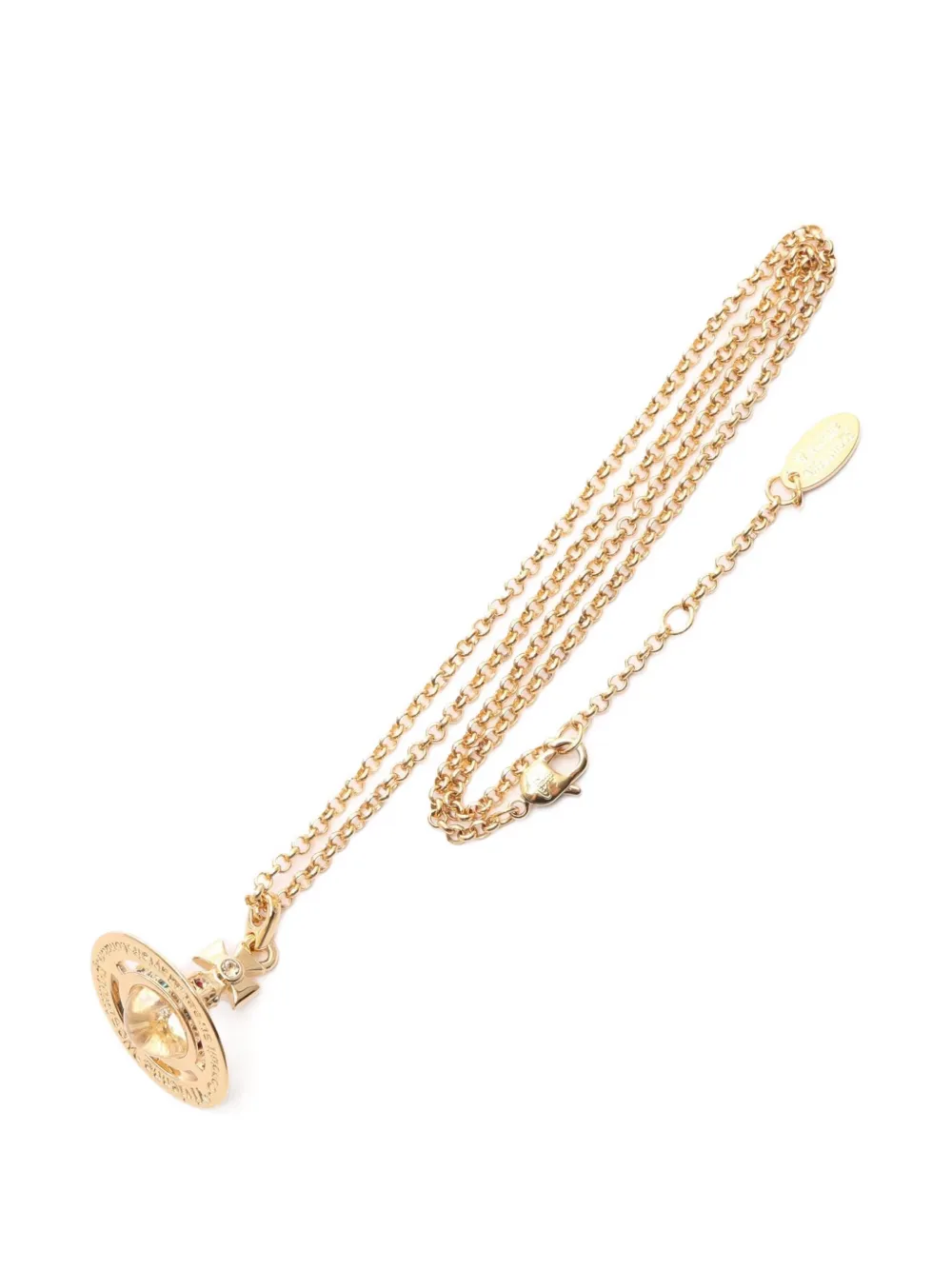 Vivienne Westwood Pre-Owned Tiny Orb rhinestone necklace - Oro