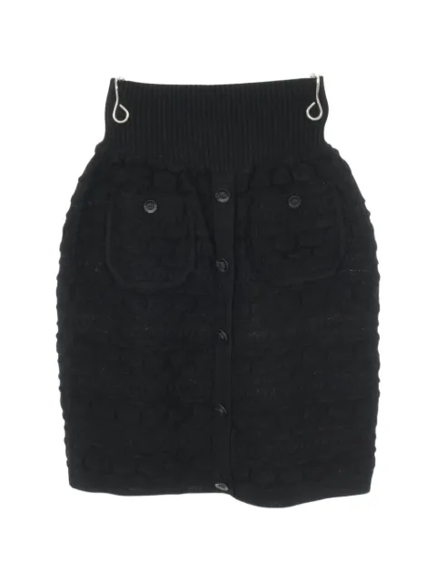 CHANEL Pre-Owned 1986-1988 Cocomark button knit skirt