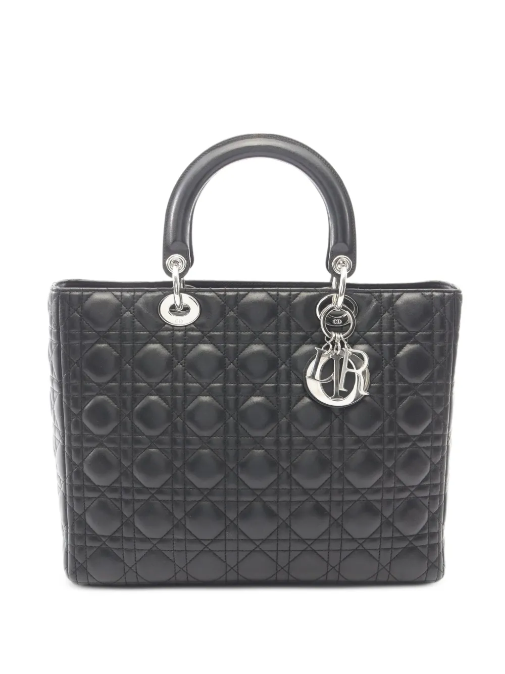 Christian Dior Pre-Owned 2000 large Lady Dior tote bag - Black