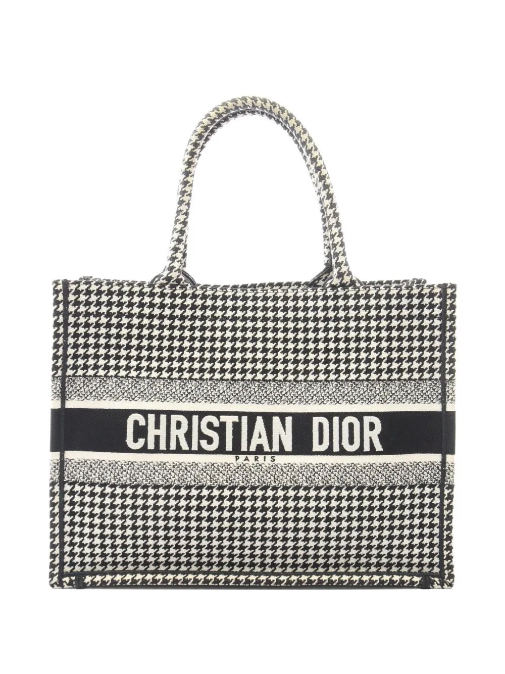 Christian Dior Pre-Owned 2000s Book Tote houndstooth tote bag - Black