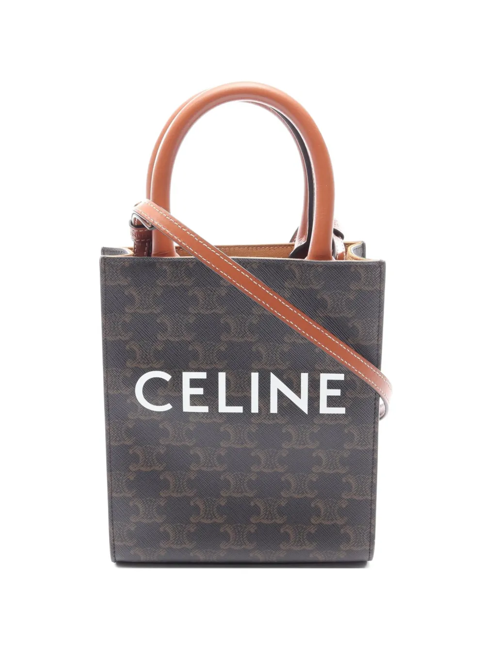 Celine Pre-Owned Vertical Cabas leather mini shoulder bag - Marrone