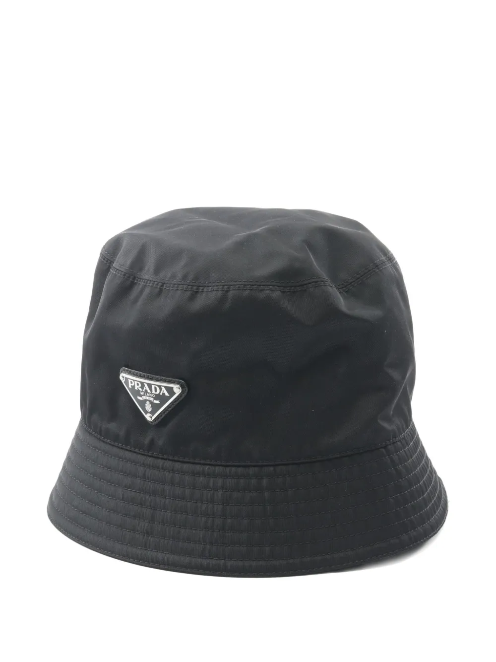 Prada Pre-Owned 2010s logo-plaque bucket hat - Nero