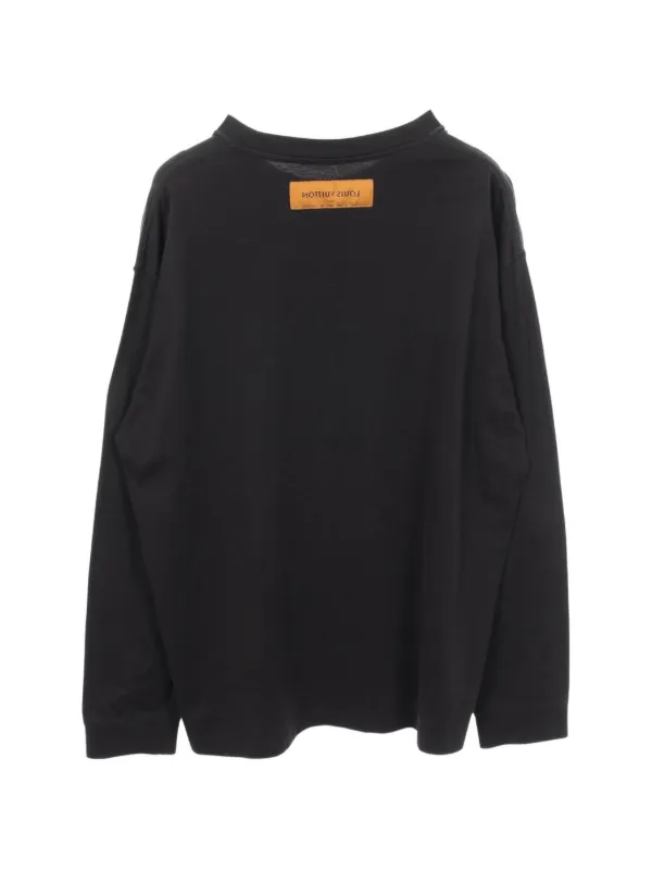 ★超美品！Louis Vuitton ブラック長袖カットソー Louis Vuitton Pre-Owned 2000s フェード ロゴ ロングTシャツ