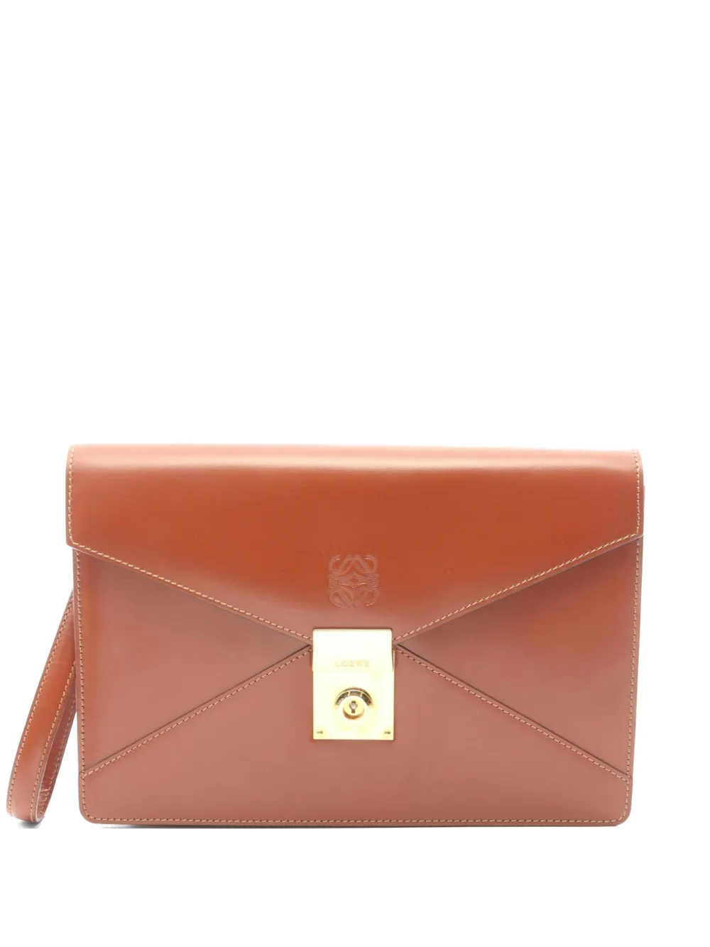 Loewe Pre-Owned Anagram envelope clutch bag - Marrone