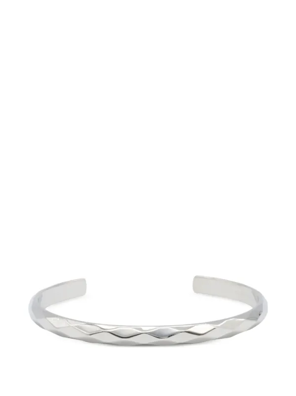 Boucheron Pre-owned 2010s Facette Cuff Bracelet in Silver