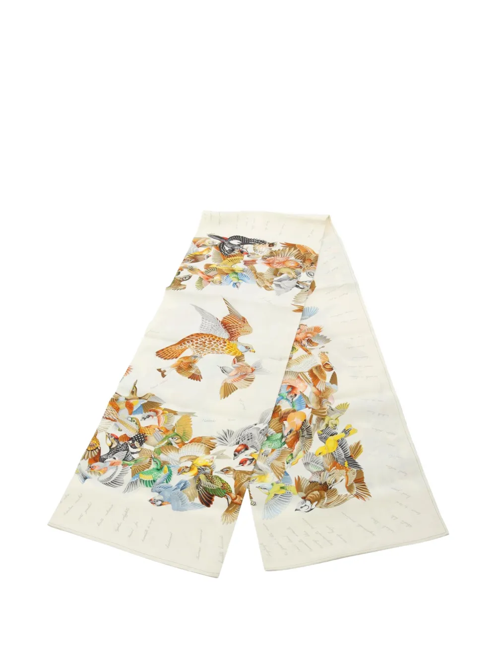 Hermès Pre-Owned L'INTRUS bird-print scarf - Nude