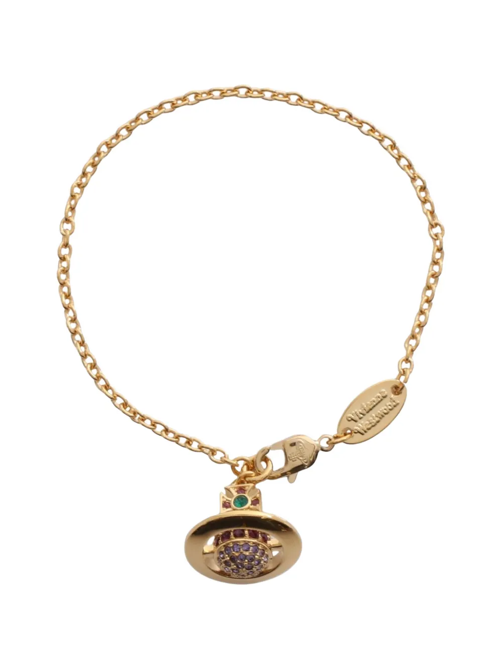 Vivienne Westwood Pre-Owned logo-charm bracelet - Oro