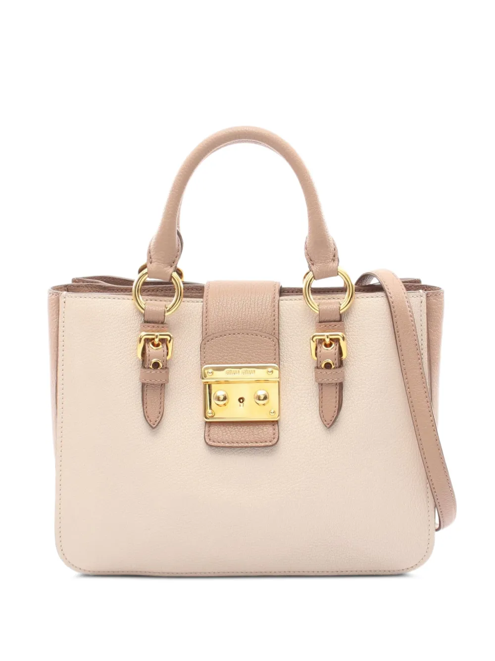 Miu Miu Pre-Owned 2010s Madras handbag - Nude