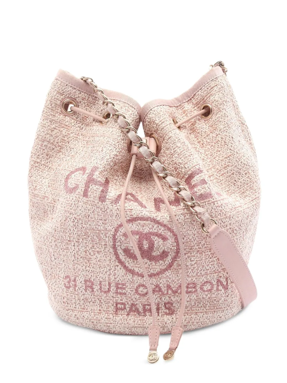 CHANEL Pre-Owned 2018-2019 Deauville chain shoulder bag - Rosa