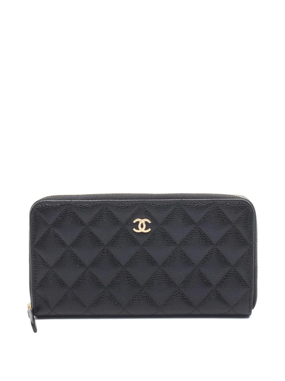 CHANEL Pre-Owned 2021s matelasse caviar leather wallet - Nero