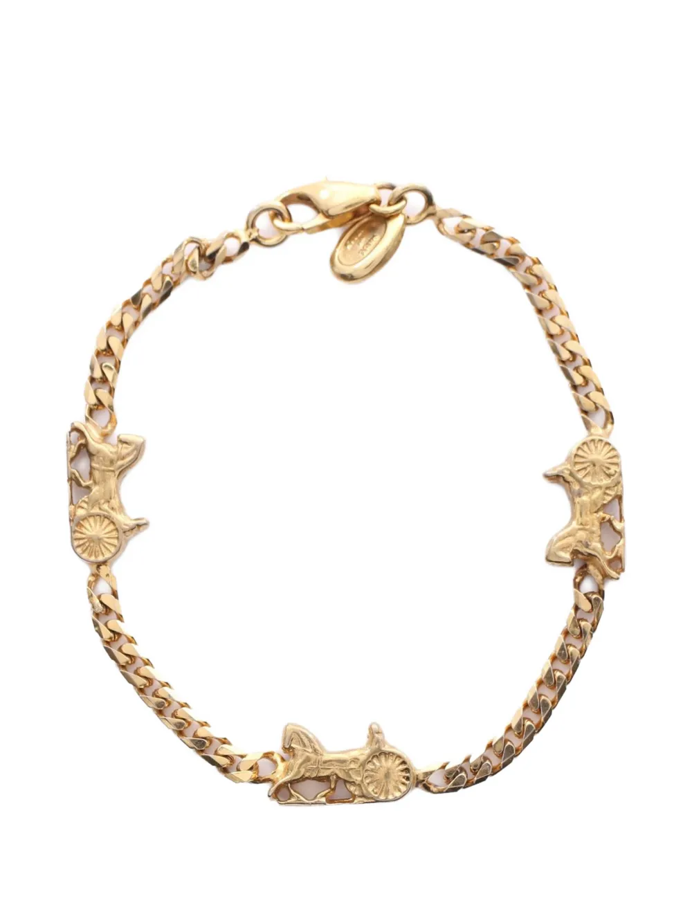 Celine Pre-Owned 2000s carriage-motif curb-chain bracelet - Oro